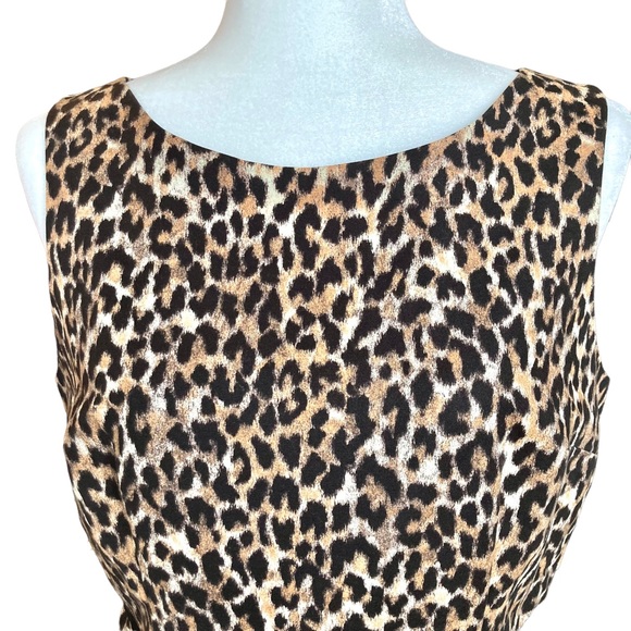 Loft Women’s sleeveless sheath style animal print dress - Sz 10P - Picture 4 of 15